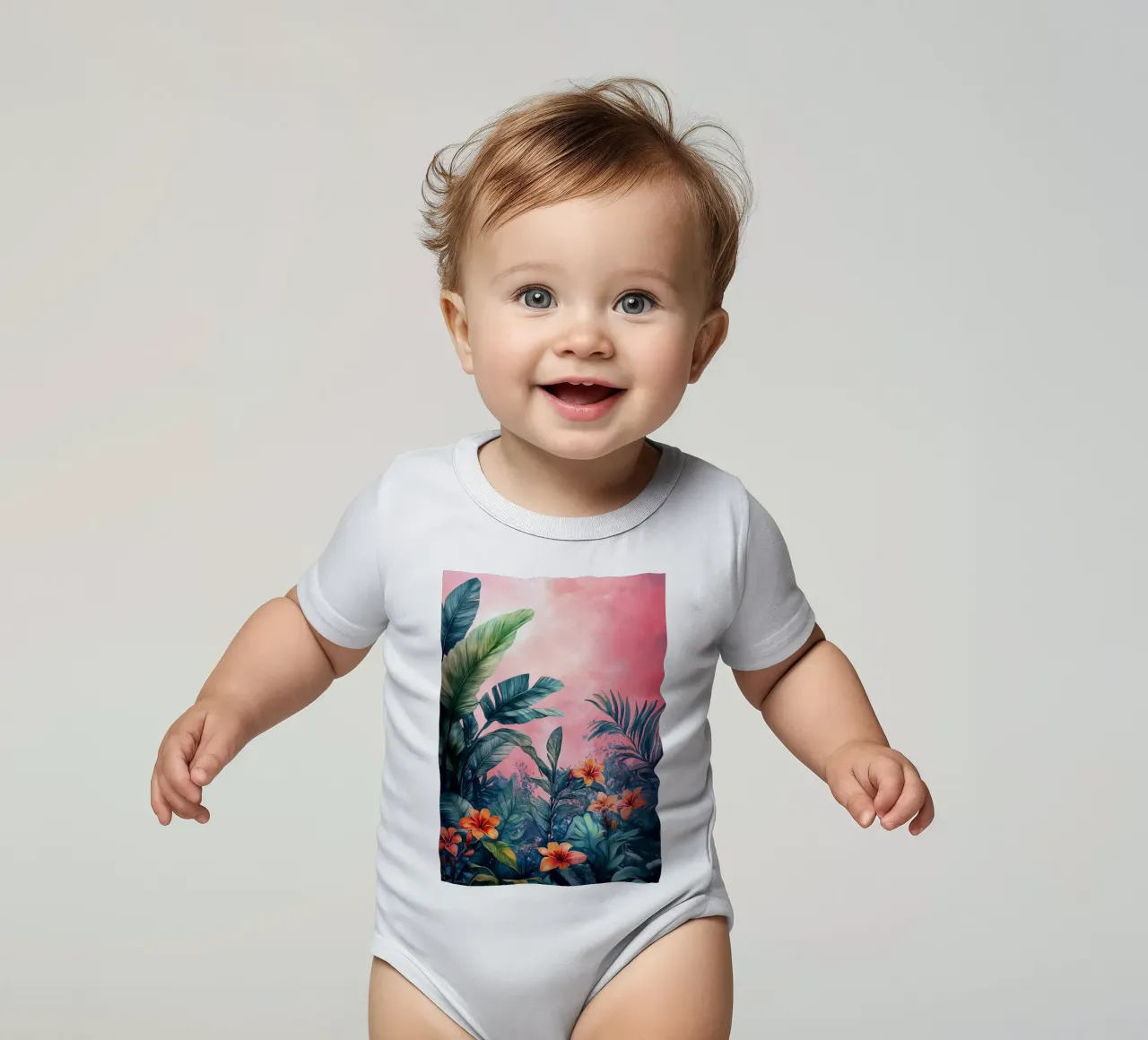 Isola tropicale body neonato maniche corte da Justyna Jaszke JBJart