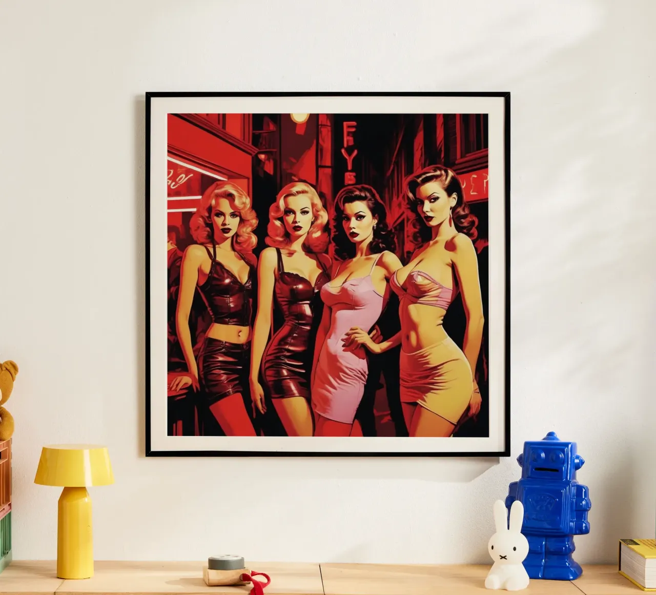 Signore del nightclub poster con telaio in plastica da CASTILO