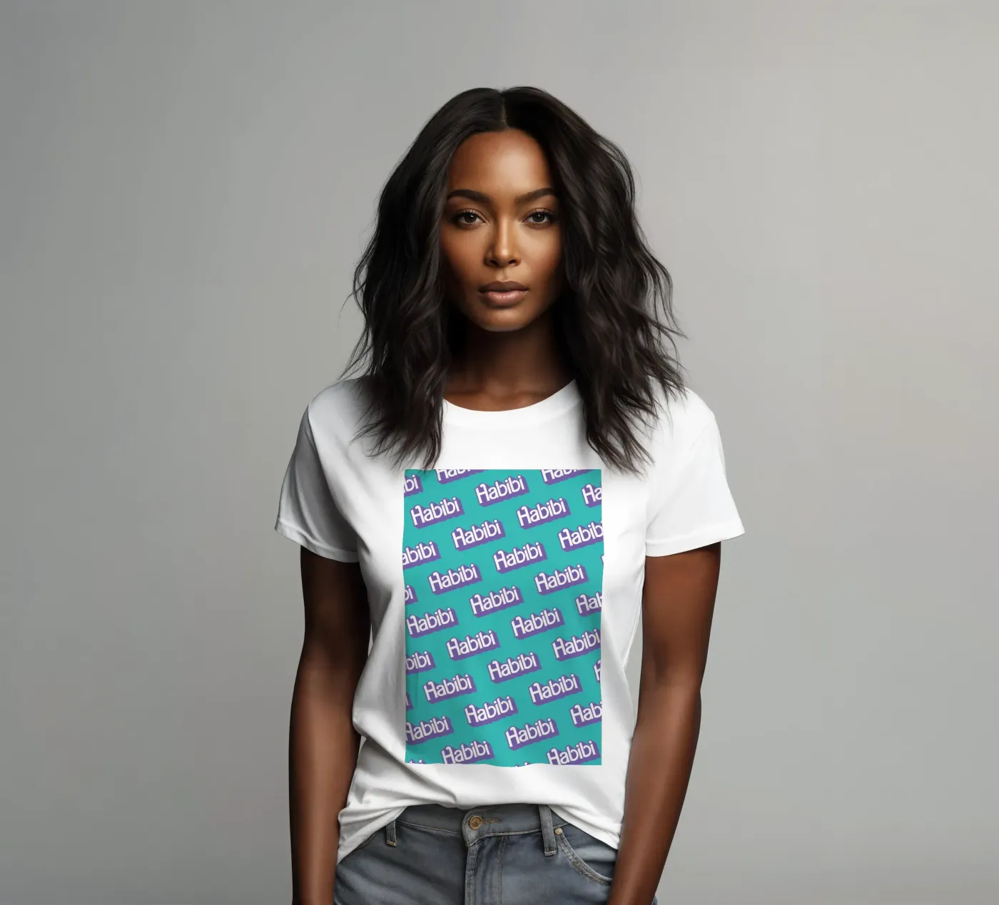 Habibi Pattern t-shirt da donna da La Come Di