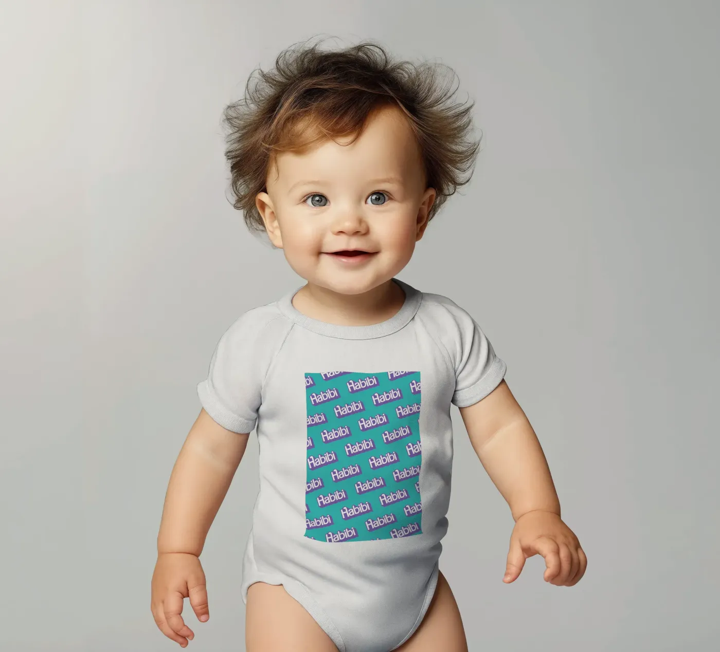 Habibi Pattern body neonato maniche corte da La Come Di