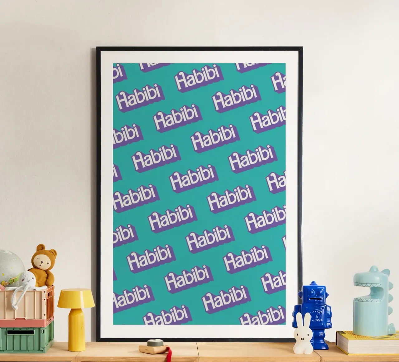 Habibi Pattern poster con telaio in plastica da La Come Di