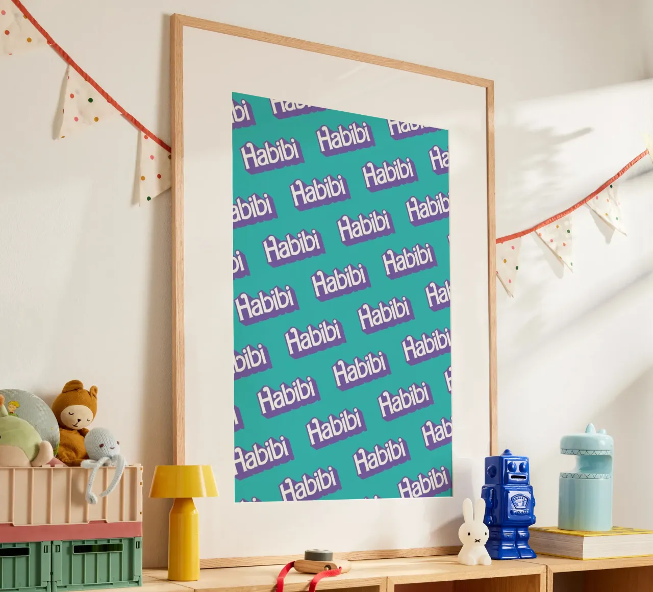 Habibi Pattern poster con telaio in plastica da La Come Di