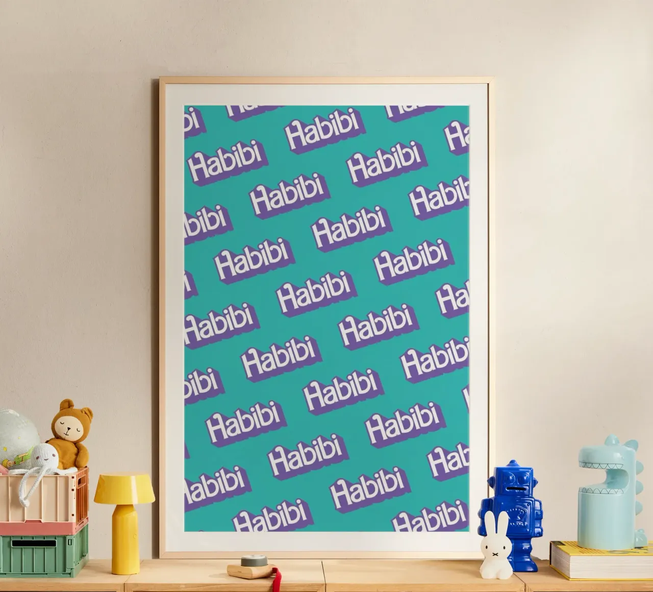 Habibi Pattern poster con telaio in plastica da La Come Di