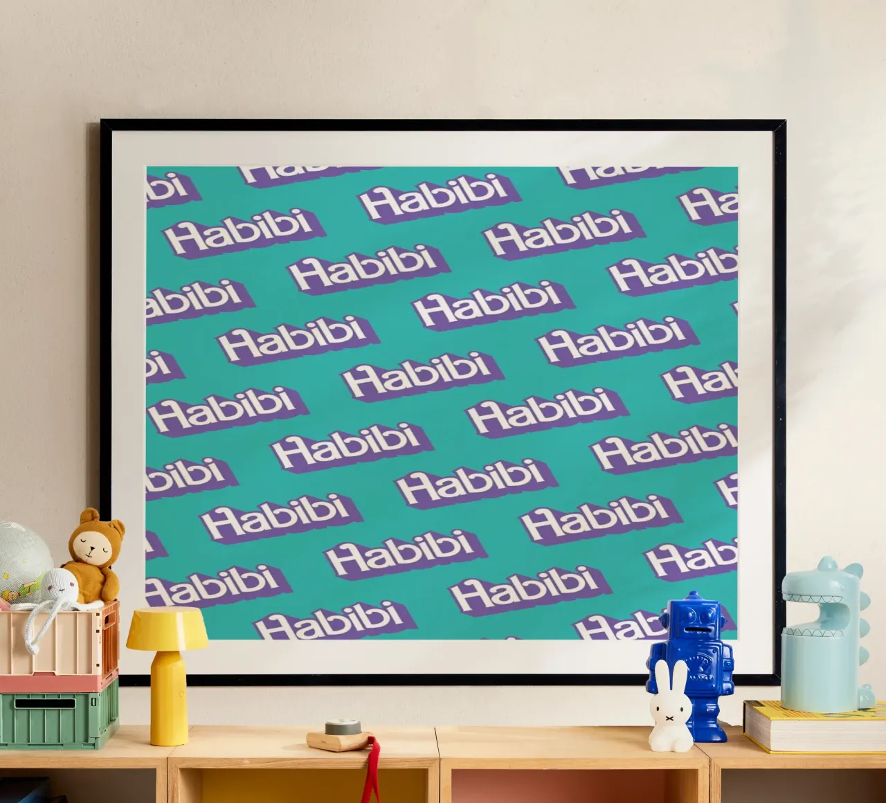 Habibi Pattern poster con telaio in plastica da La Come Di