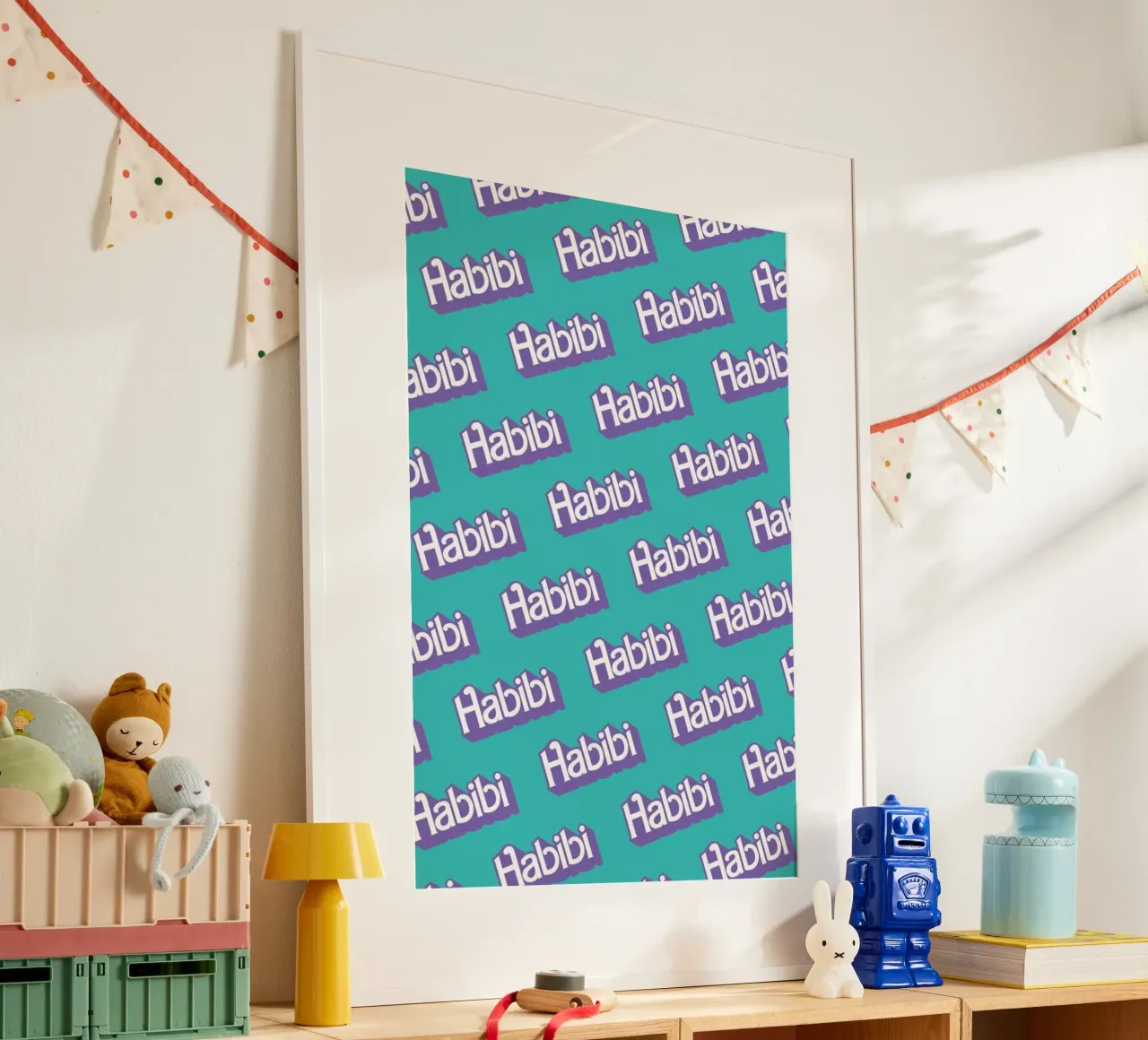 Habibi Pattern poster con telaio in plastica da La Come Di