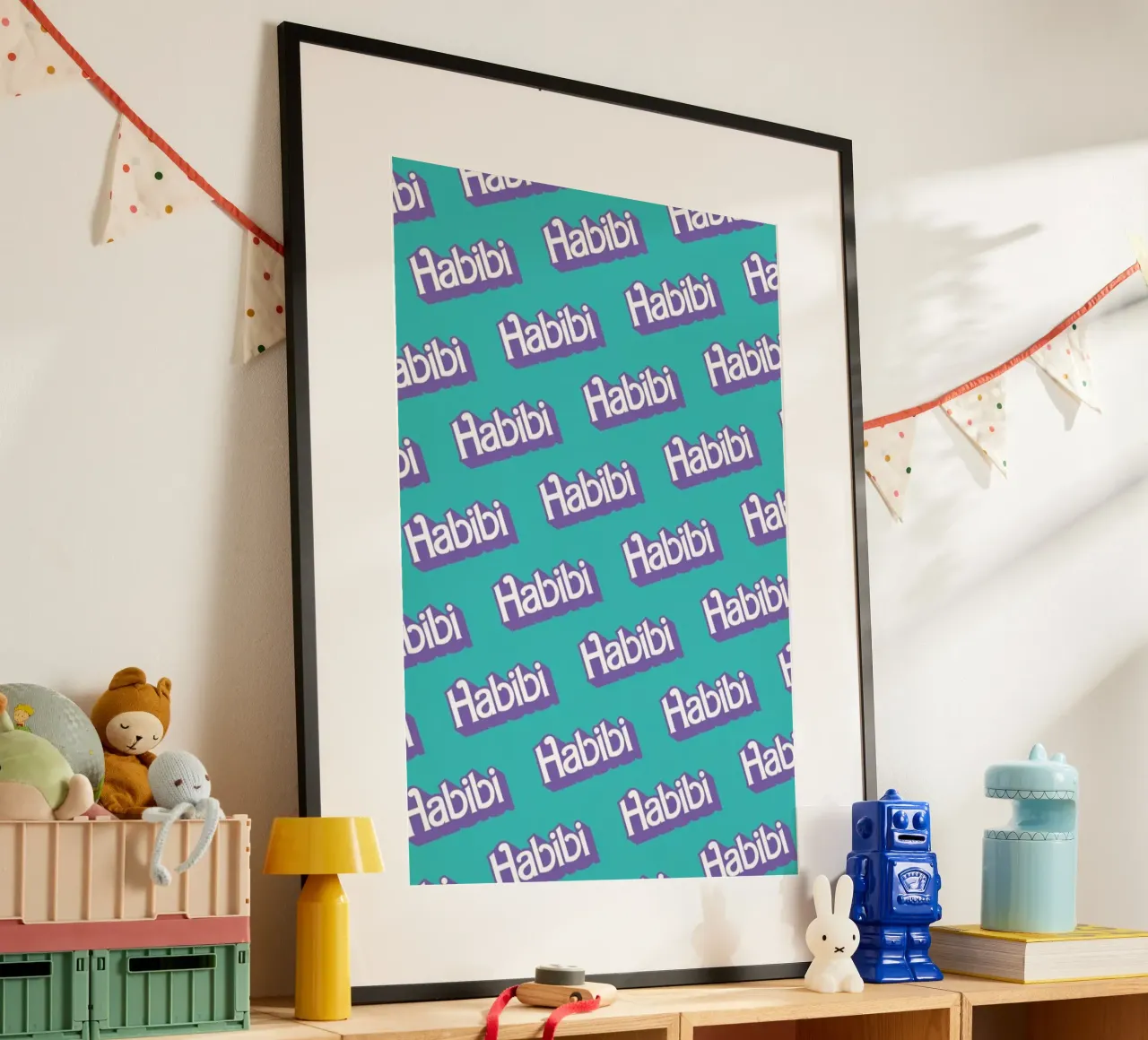Habibi Pattern poster con telaio in plastica da La Come Di
