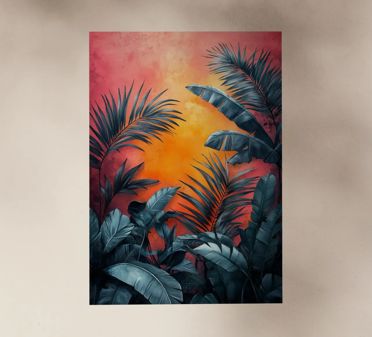 Palme e foglie tropicali pellicola backlit da Justyna Jaszke JBJart