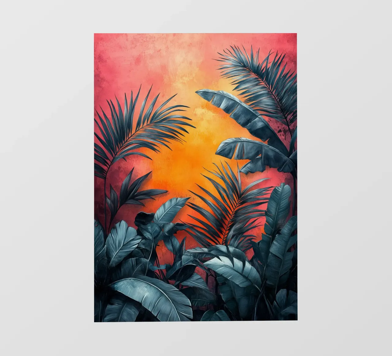 Palme e foglie tropicali pellicola backlit da Justyna Jaszke JBJart