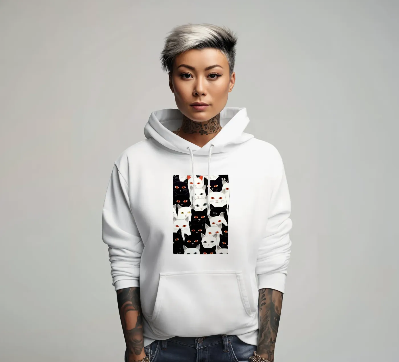 Modello di gatto felpa con cappuccio da Justyna Jaszke JBJart