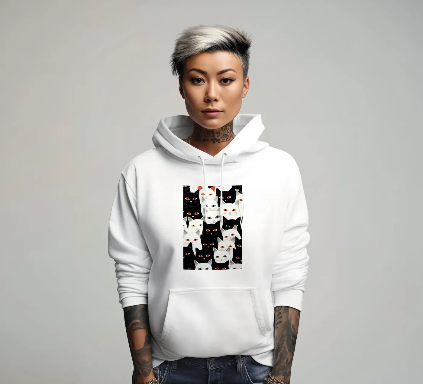 Modello di gatto felpa con cappuccio da Justyna Jaszke JBJart