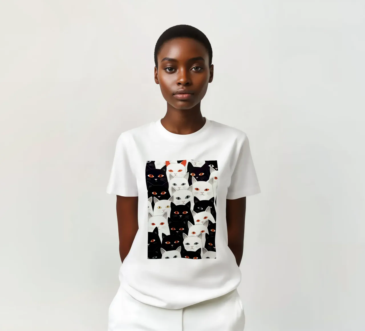 Modello di gatto t-shirt da Justyna Jaszke JBJart