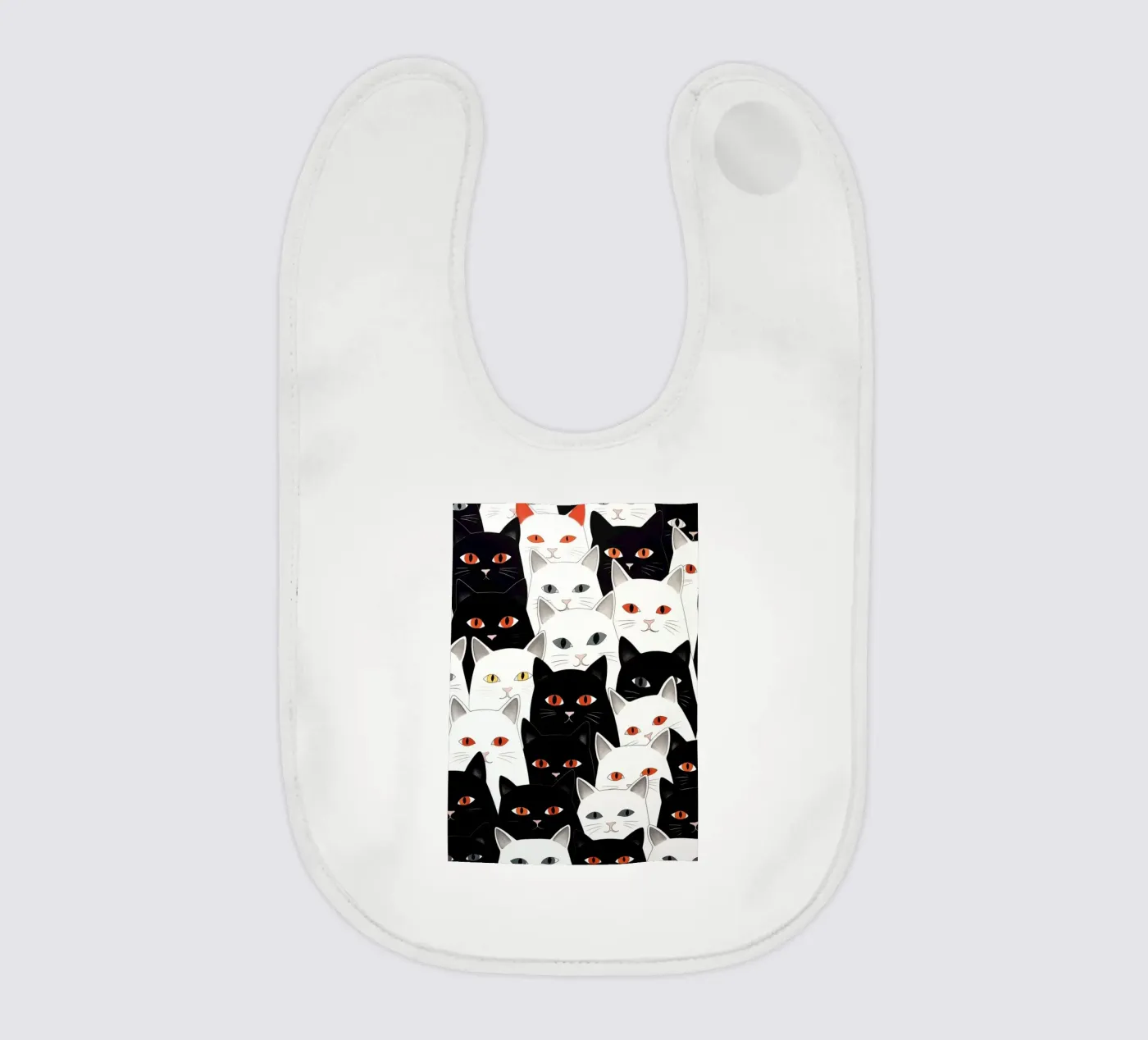 Cats pattern baby bib by Justyna Jaszke JBJart