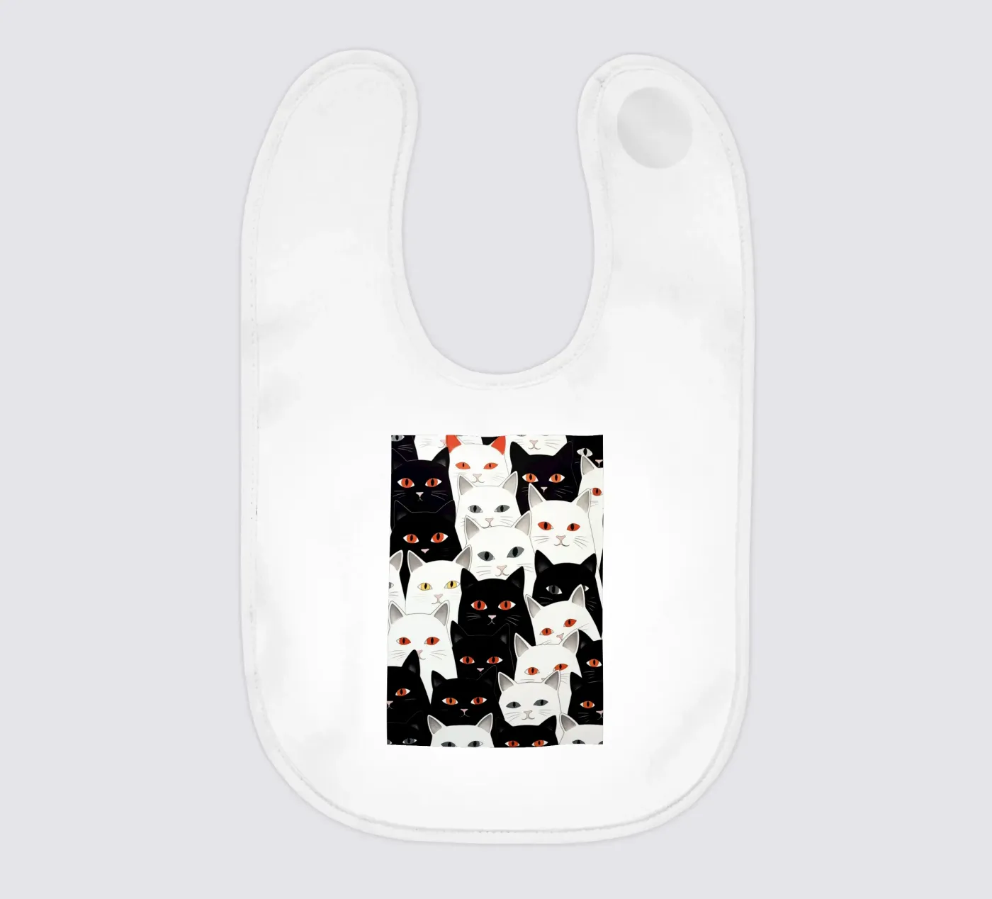 Cats pattern baby bib by Justyna Jaszke JBJart