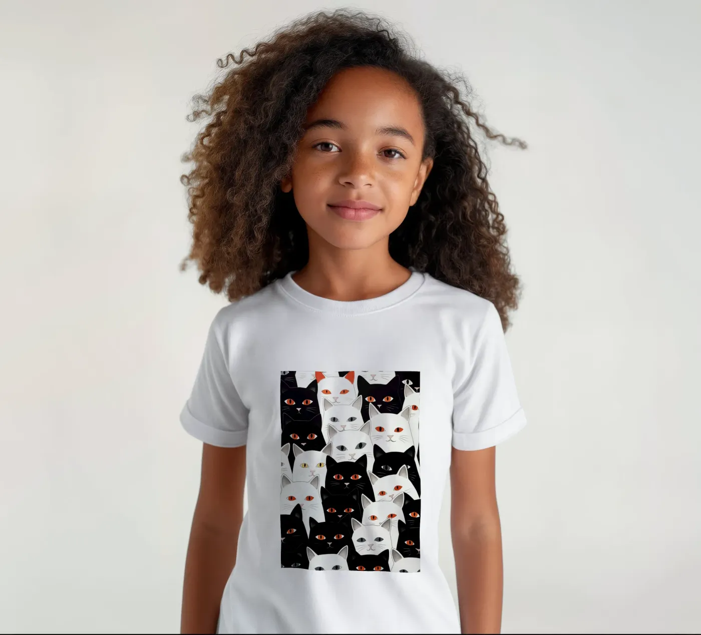 Katten patroon kinder t-shirt van Justyna Jaszke JBJart