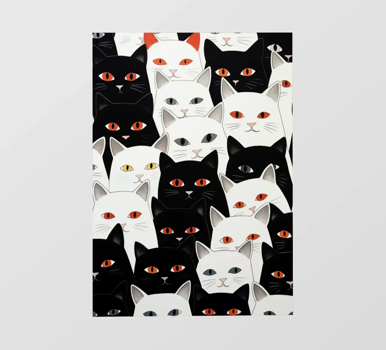 Cats pattern fotobehang van Justyna Jaszke JBJart
