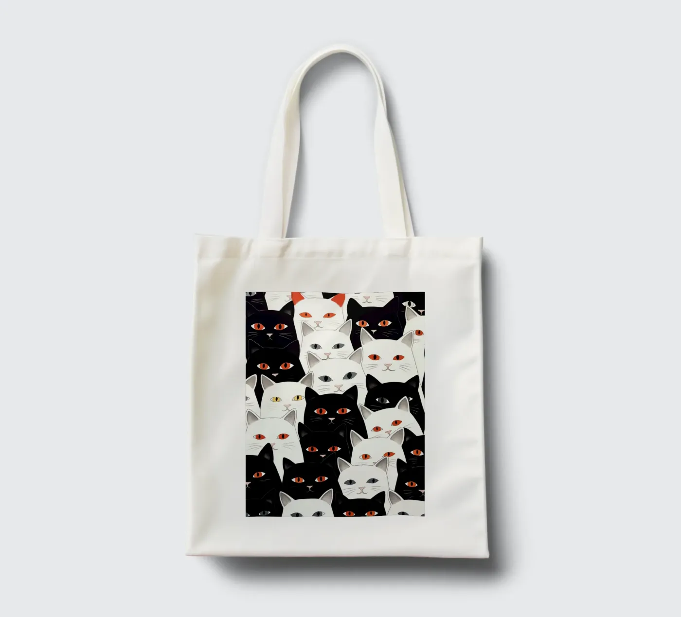 Cats pattern tote bag by Justyna Jaszke JBJart