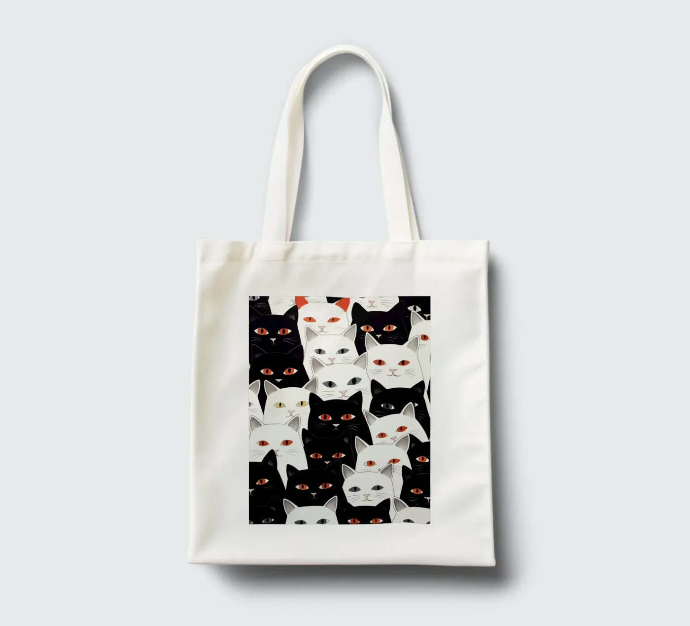 Cats pattern tote bag by Justyna Jaszke JBJart