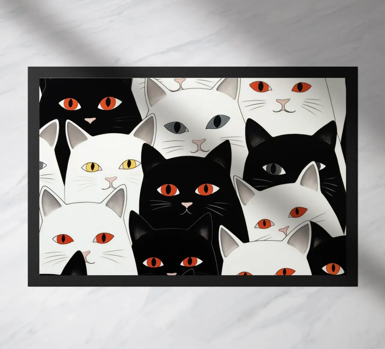 Cats pattern doormat by Justyna Jaszke JBJart