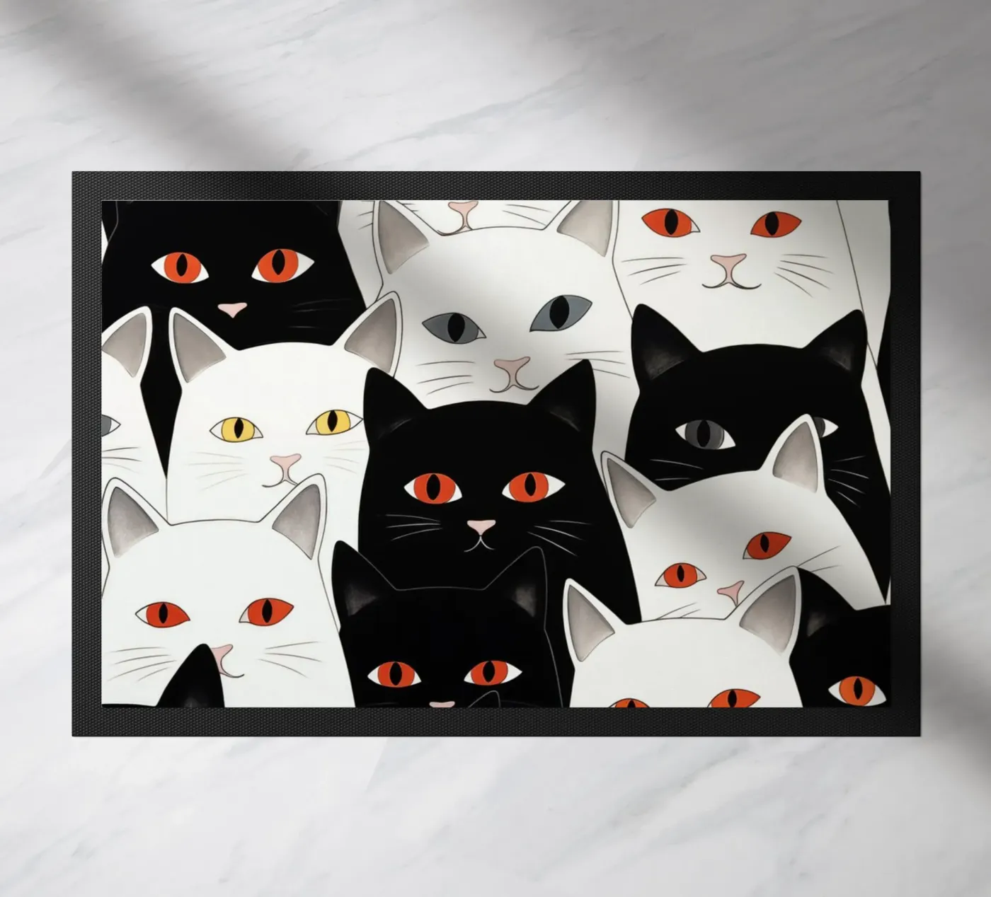 Cats pattern deurmat van Justyna Jaszke JBJart