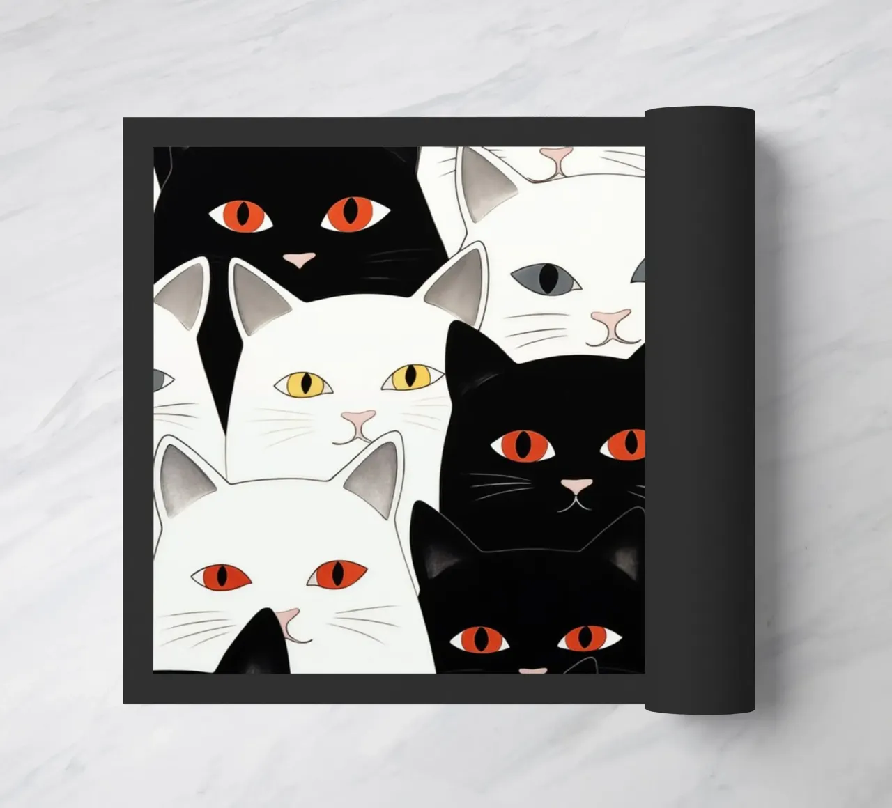 Cats pattern doormat by Justyna Jaszke JBJart