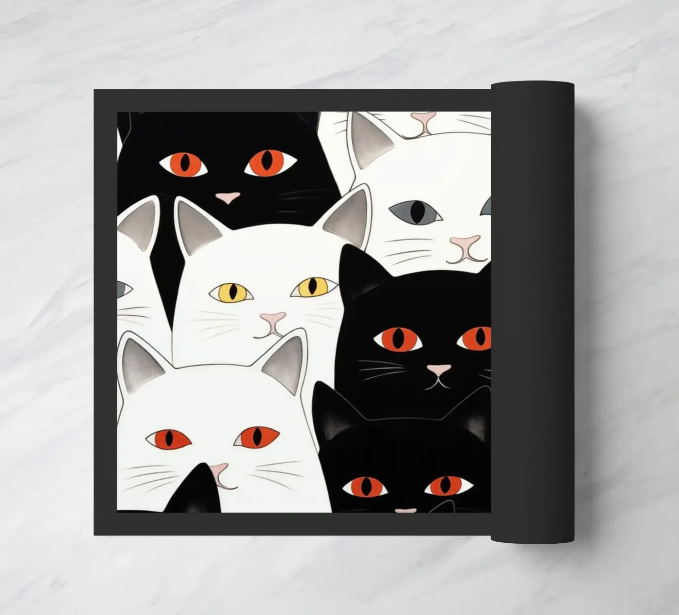 Cats pattern deurmat van Justyna Jaszke JBJart