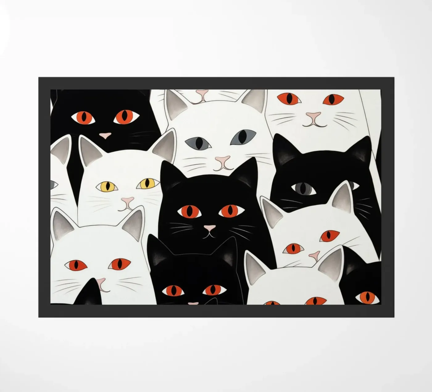 Cats pattern doormat by Justyna Jaszke JBJart