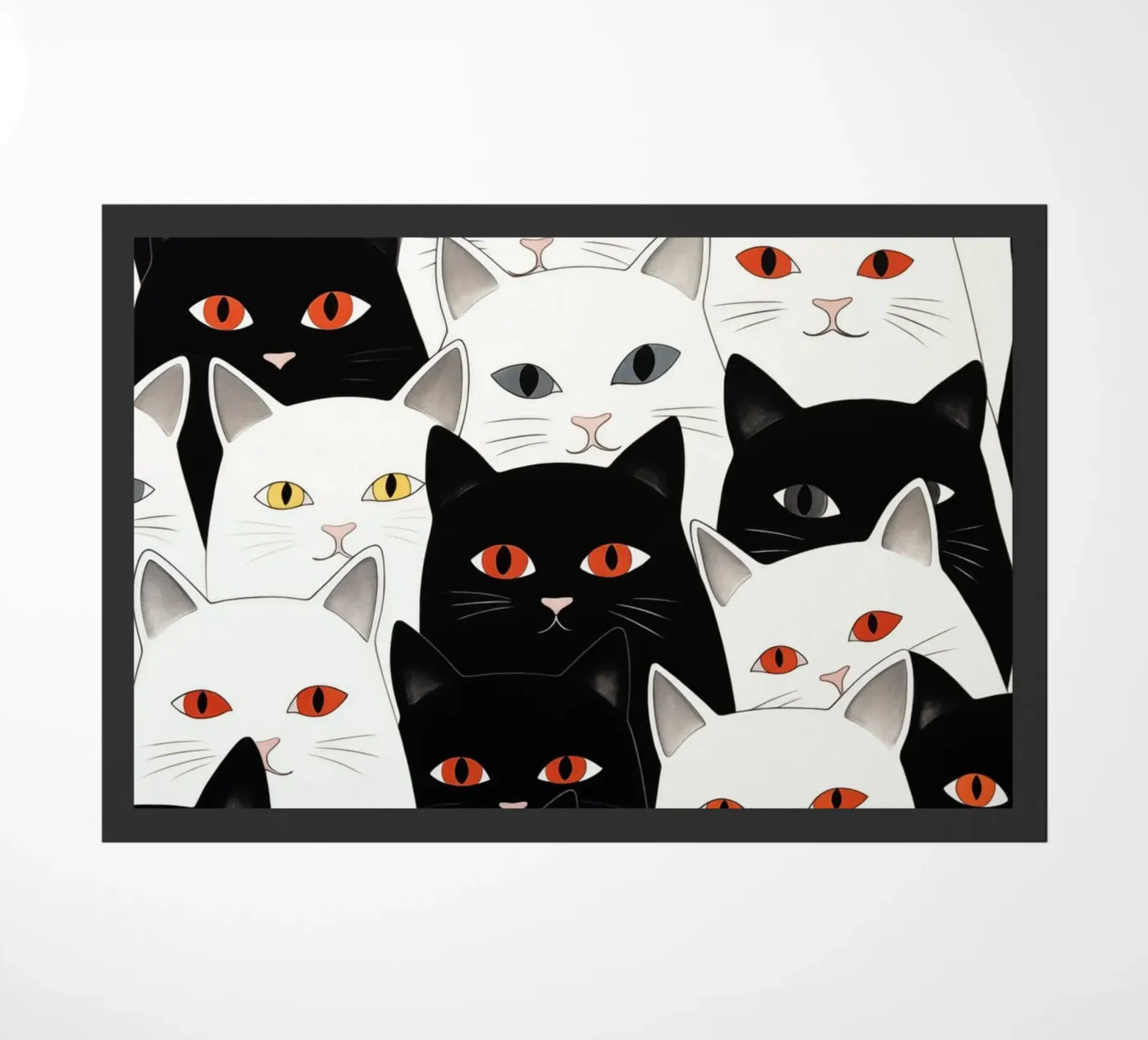 Cats pattern deurmat van Justyna Jaszke JBJart
