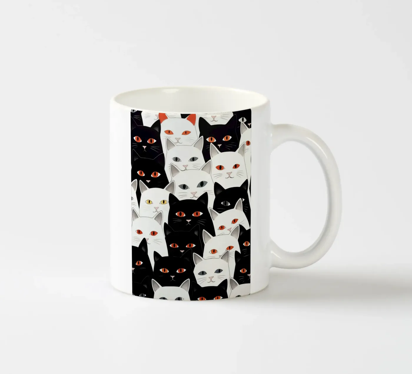 Katten patroon keramische mok van Justyna Jaszke JBJart