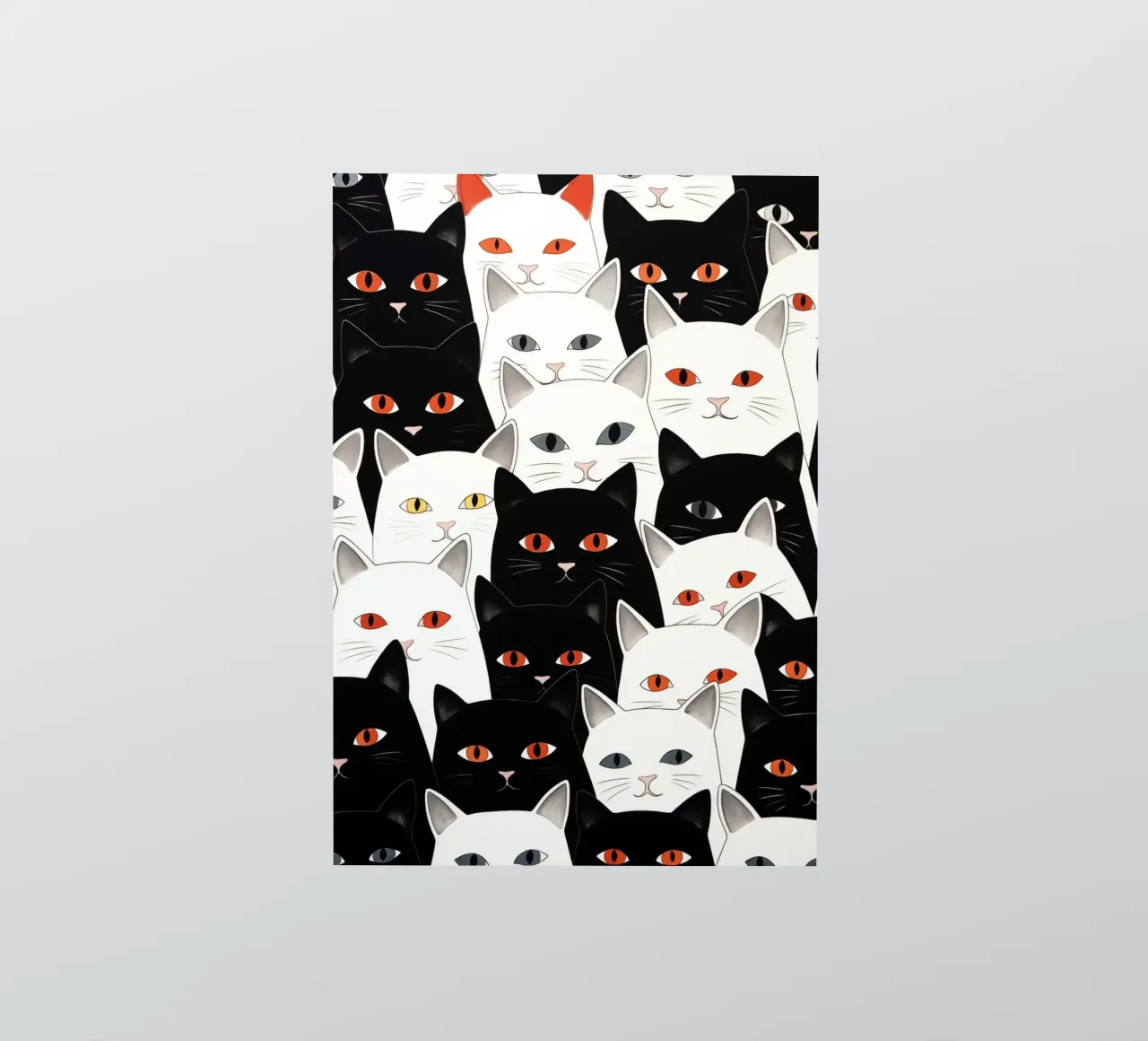 Cats pattern sticker by Justyna Jaszke JBJart