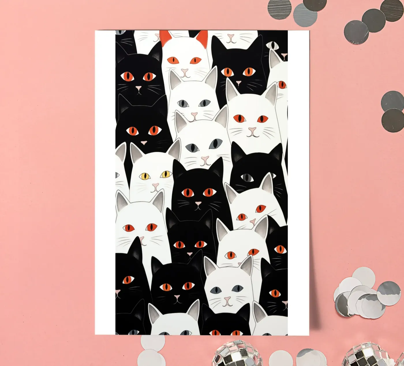 Cats pattern planche autocollant de Justyna Jaszke JBJart