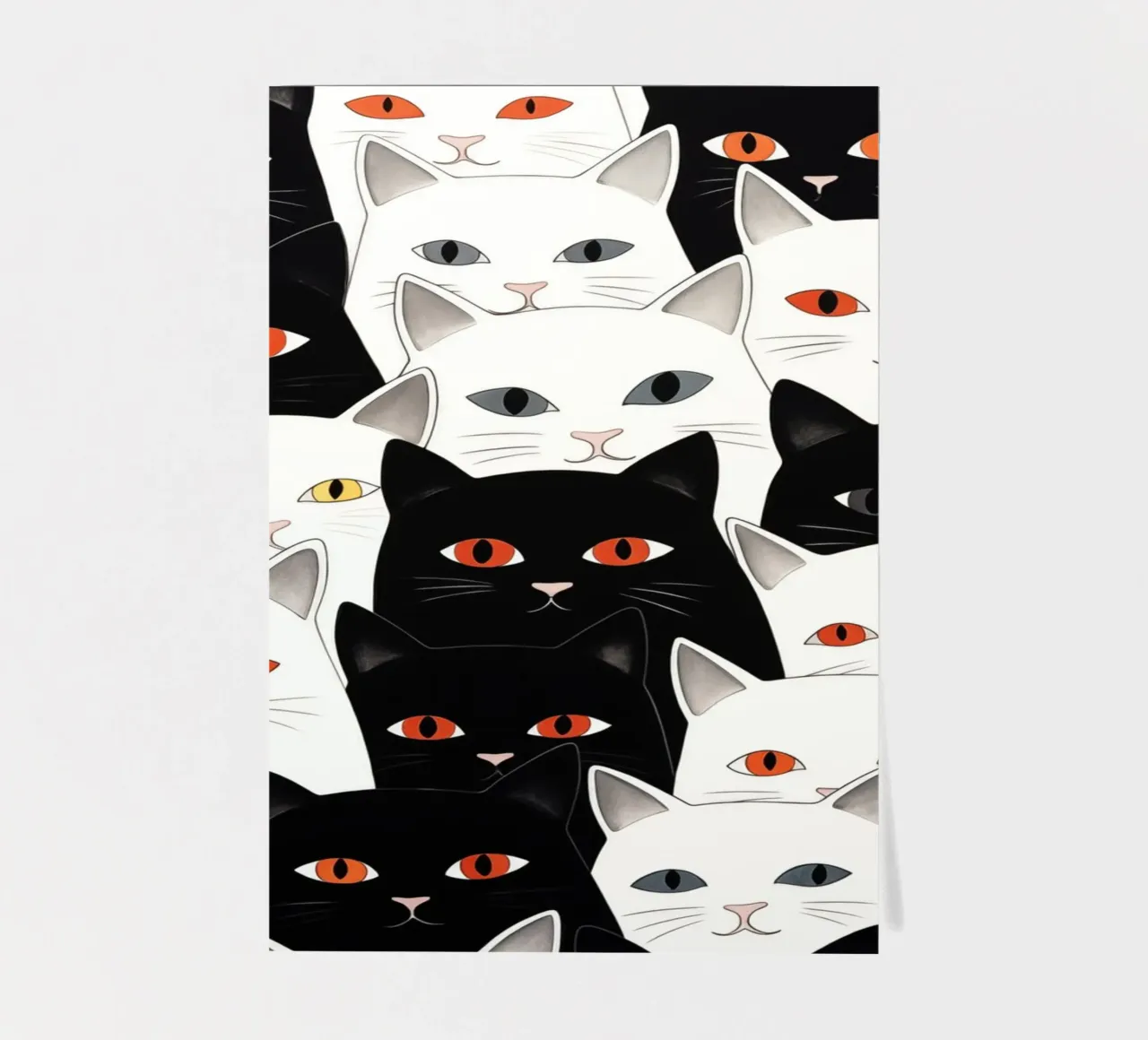 Cats pattern sticker sheet by Justyna Jaszke JBJart