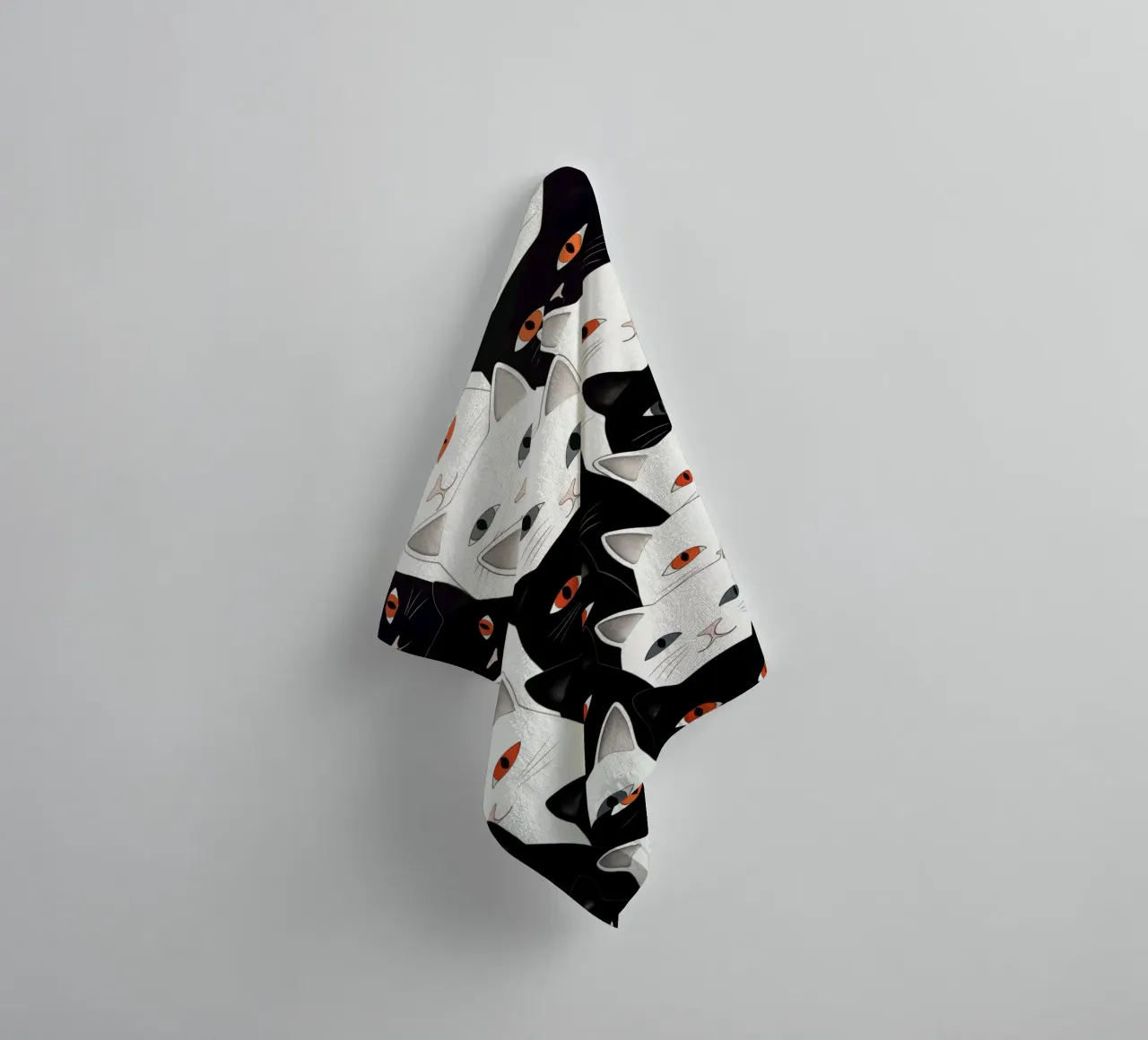 Cats pattern towel by Justyna Jaszke JBJart