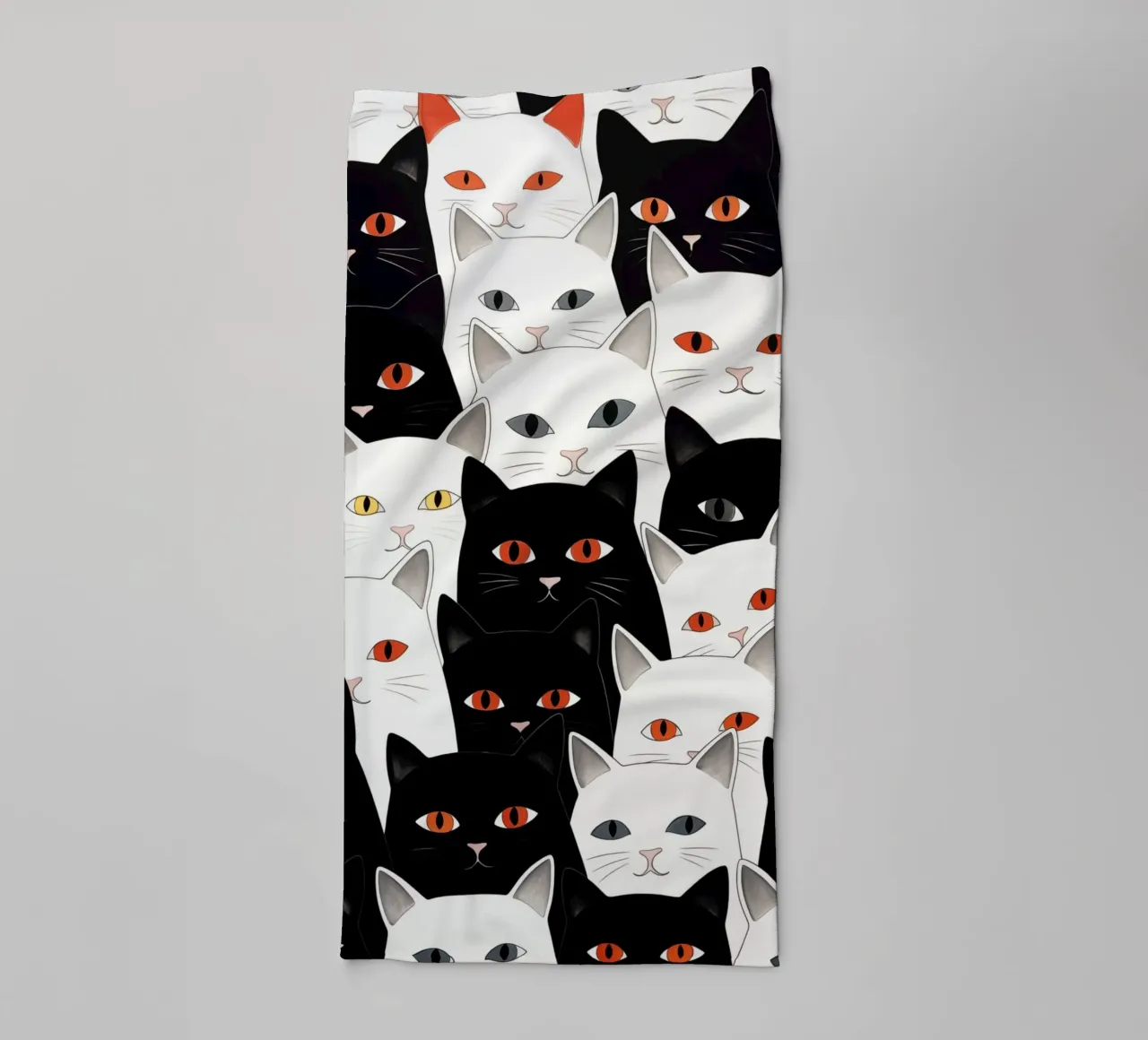Cats pattern towel by Justyna Jaszke JBJart