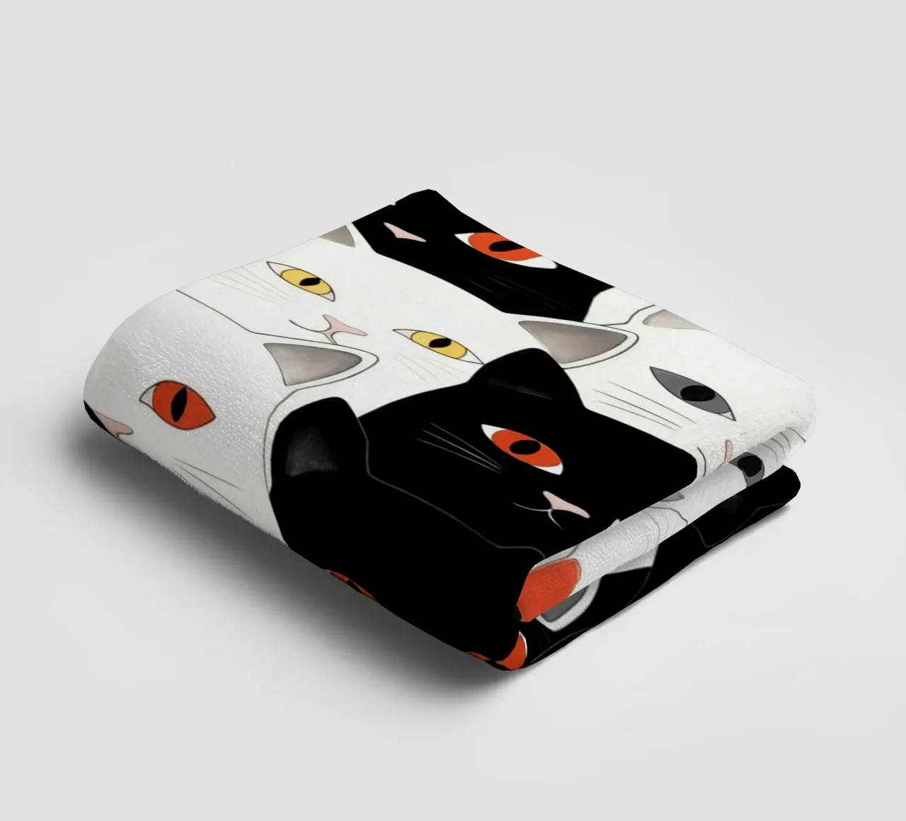 Cats pattern towel by Justyna Jaszke JBJart