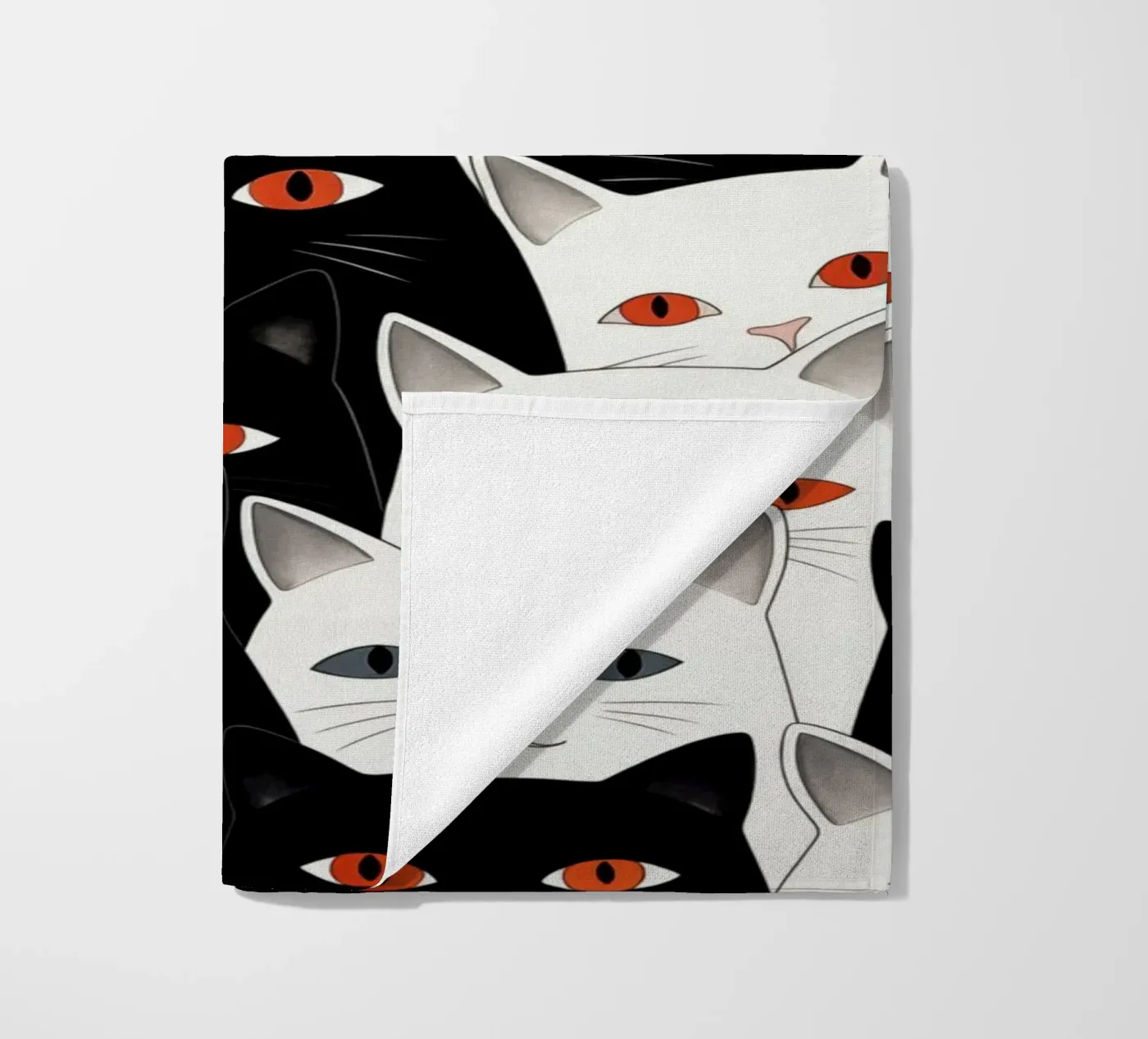 Cats pattern beach towel by Justyna Jaszke JBJart