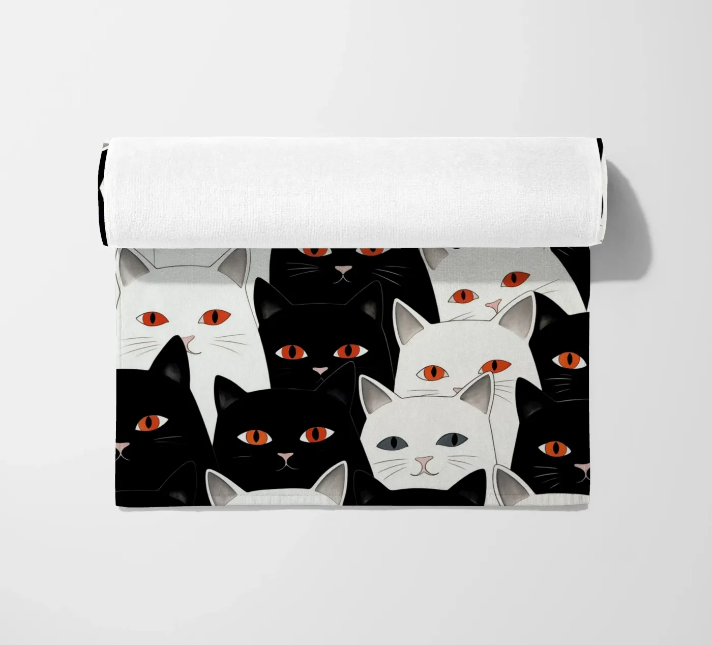 Cats pattern beach towel by Justyna Jaszke JBJart