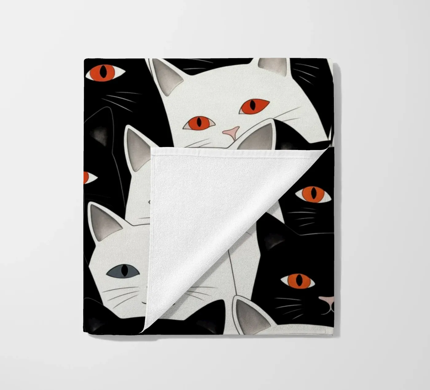 Cats pattern beach towel by Justyna Jaszke JBJart