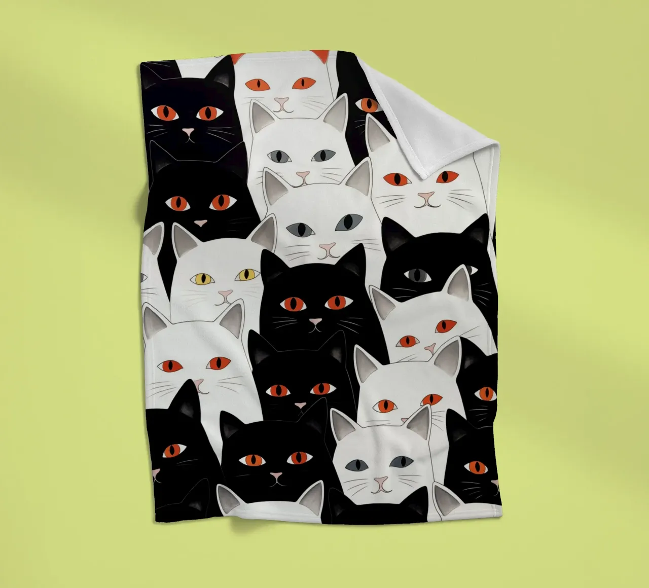 Cats pattern fleecedeken van Justyna Jaszke JBJart