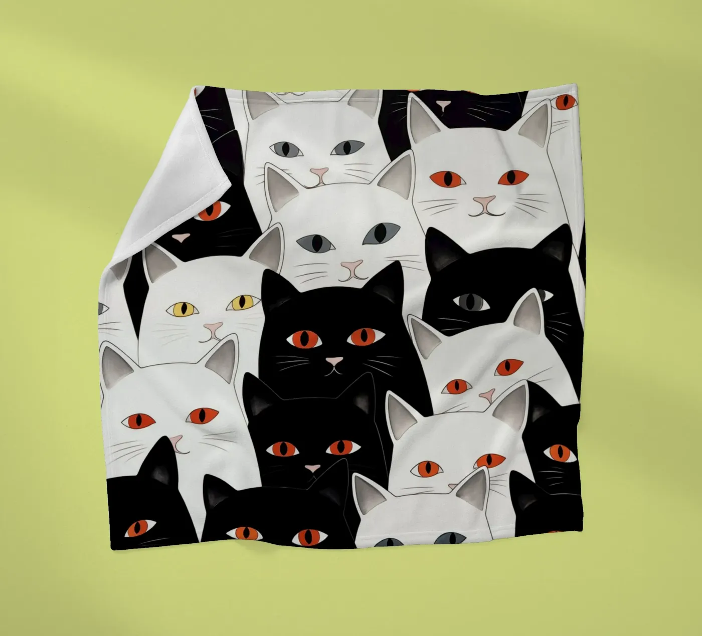 Cats pattern Fleecedecke von Justyna Jaszke JBJart