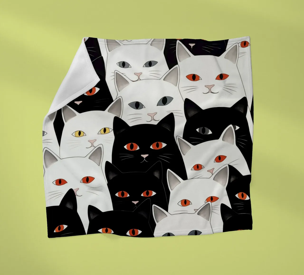 Cats pattern fleecedeken van Justyna Jaszke JBJart