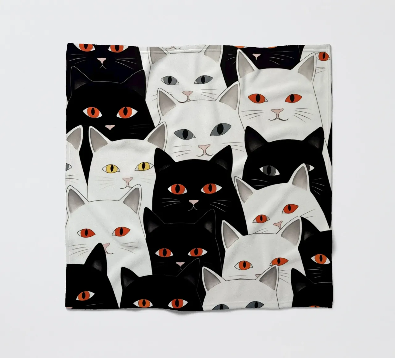 Cats pattern fleecedeken van Justyna Jaszke JBJart