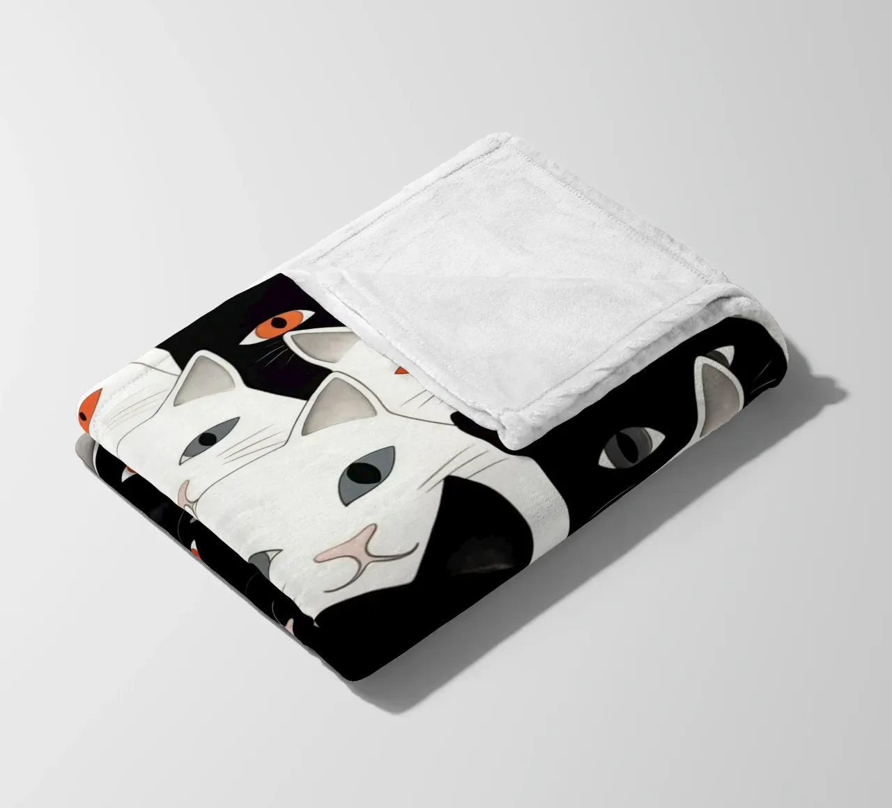 Cats pattern fleecedeken van Justyna Jaszke JBJart