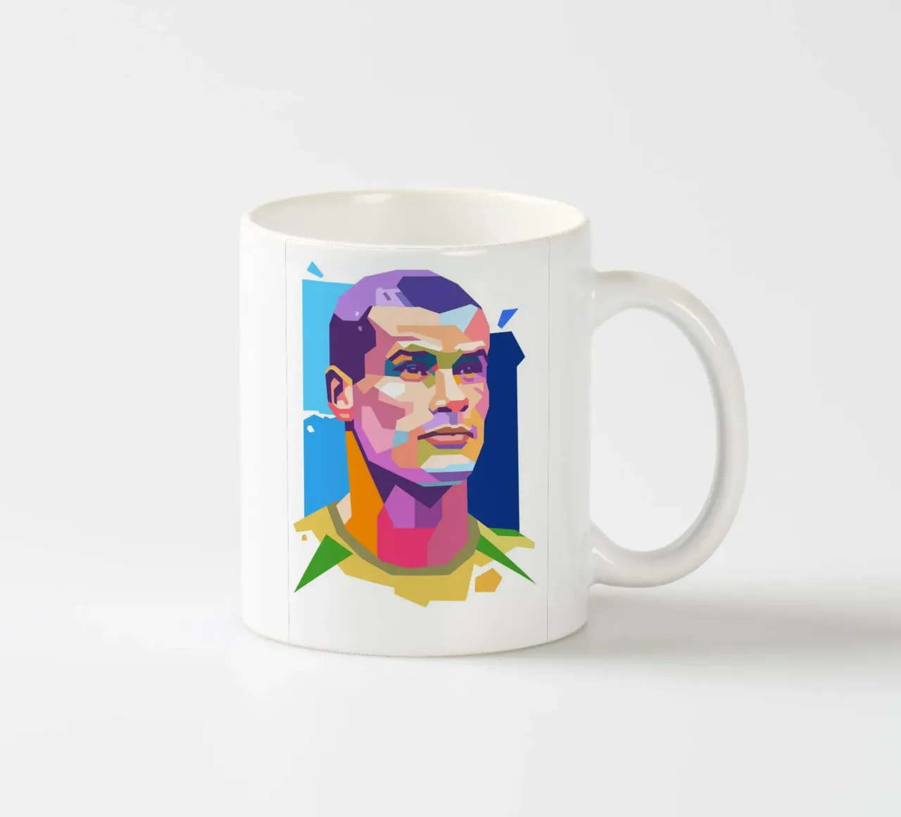 Ritratto pop art di Rivaldo tazza in ceramica da Hantamrata