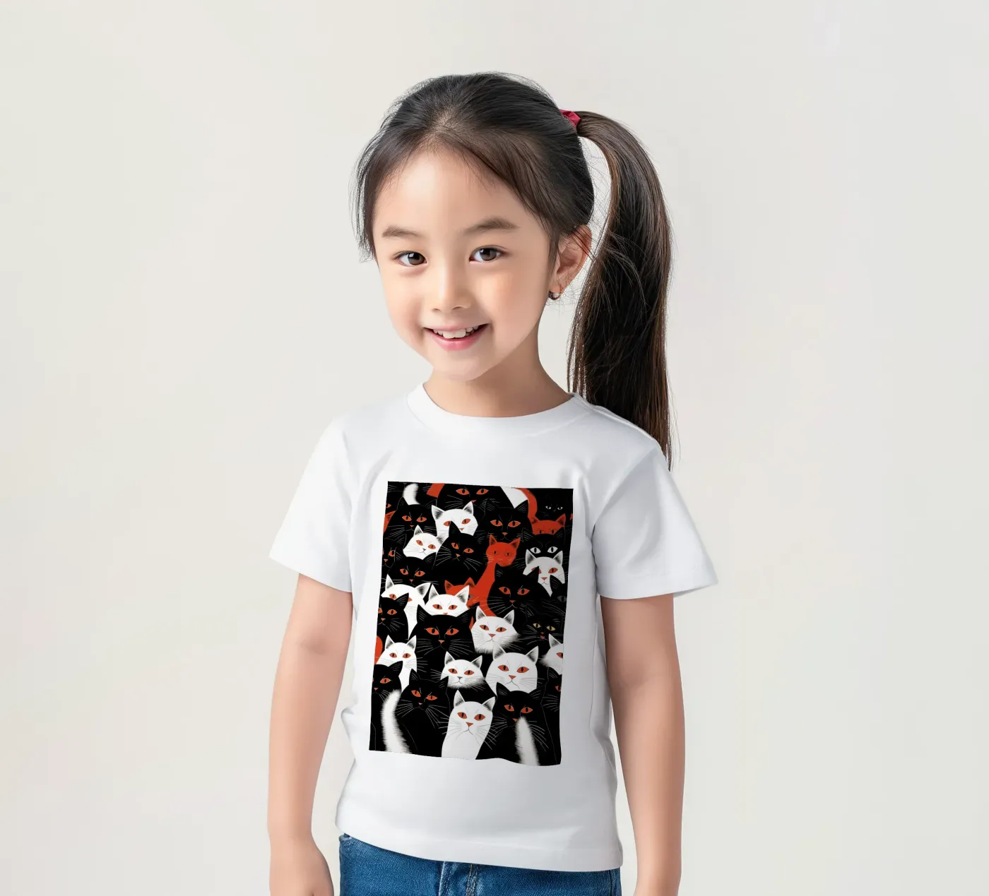 Katten kinder t-shirt van Justyna Jaszke JBJart
