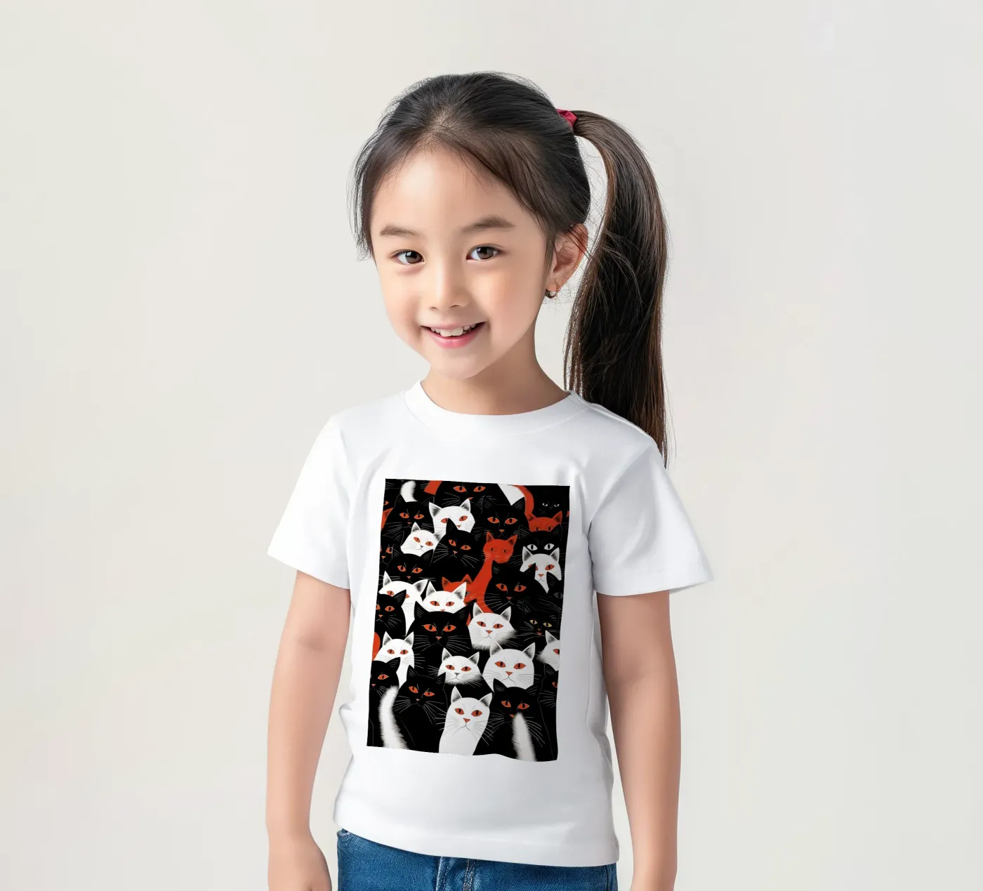 Katten kinder t-shirt van Justyna Jaszke JBJart