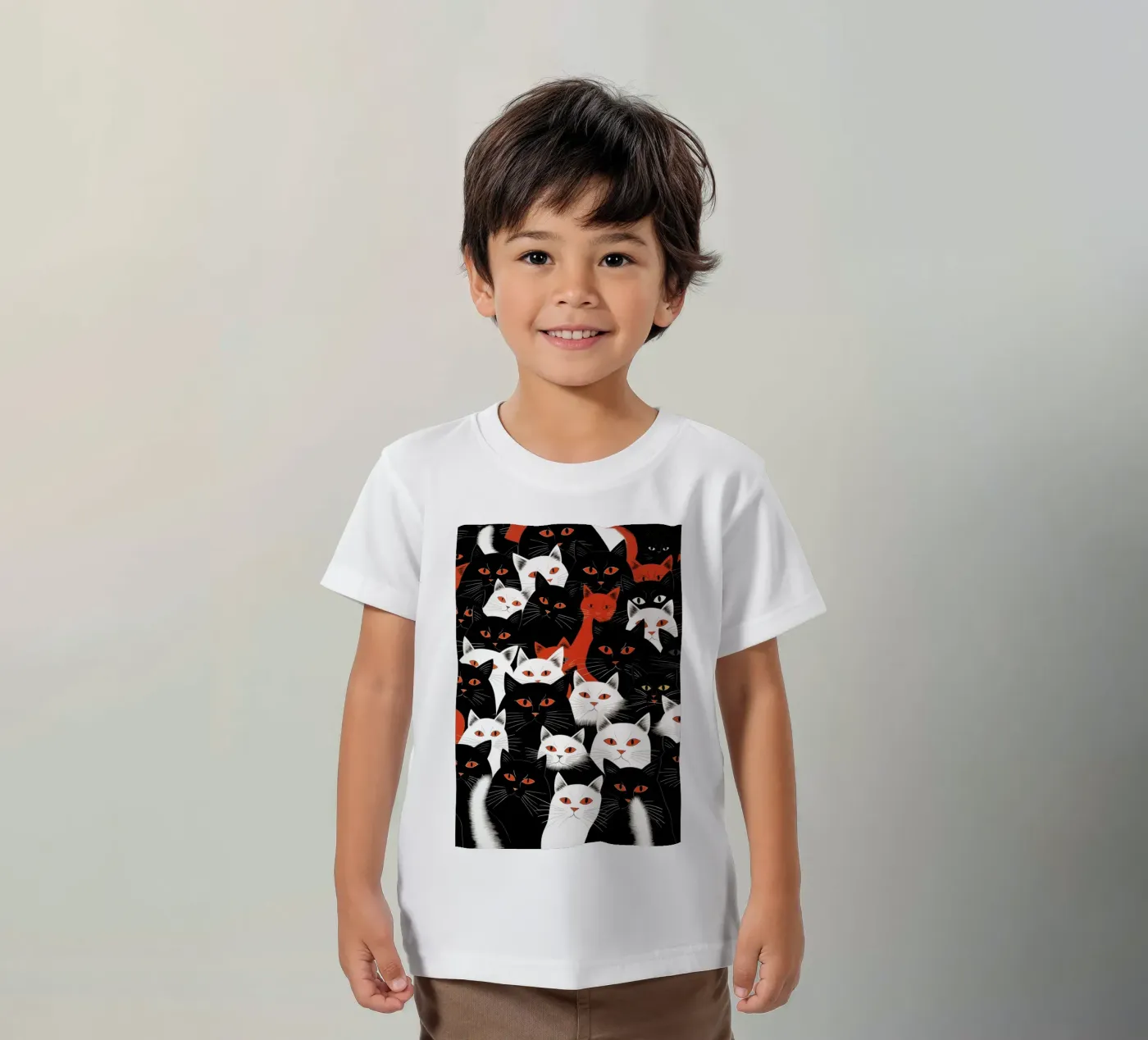 Katten kinder t-shirt van Justyna Jaszke JBJart
