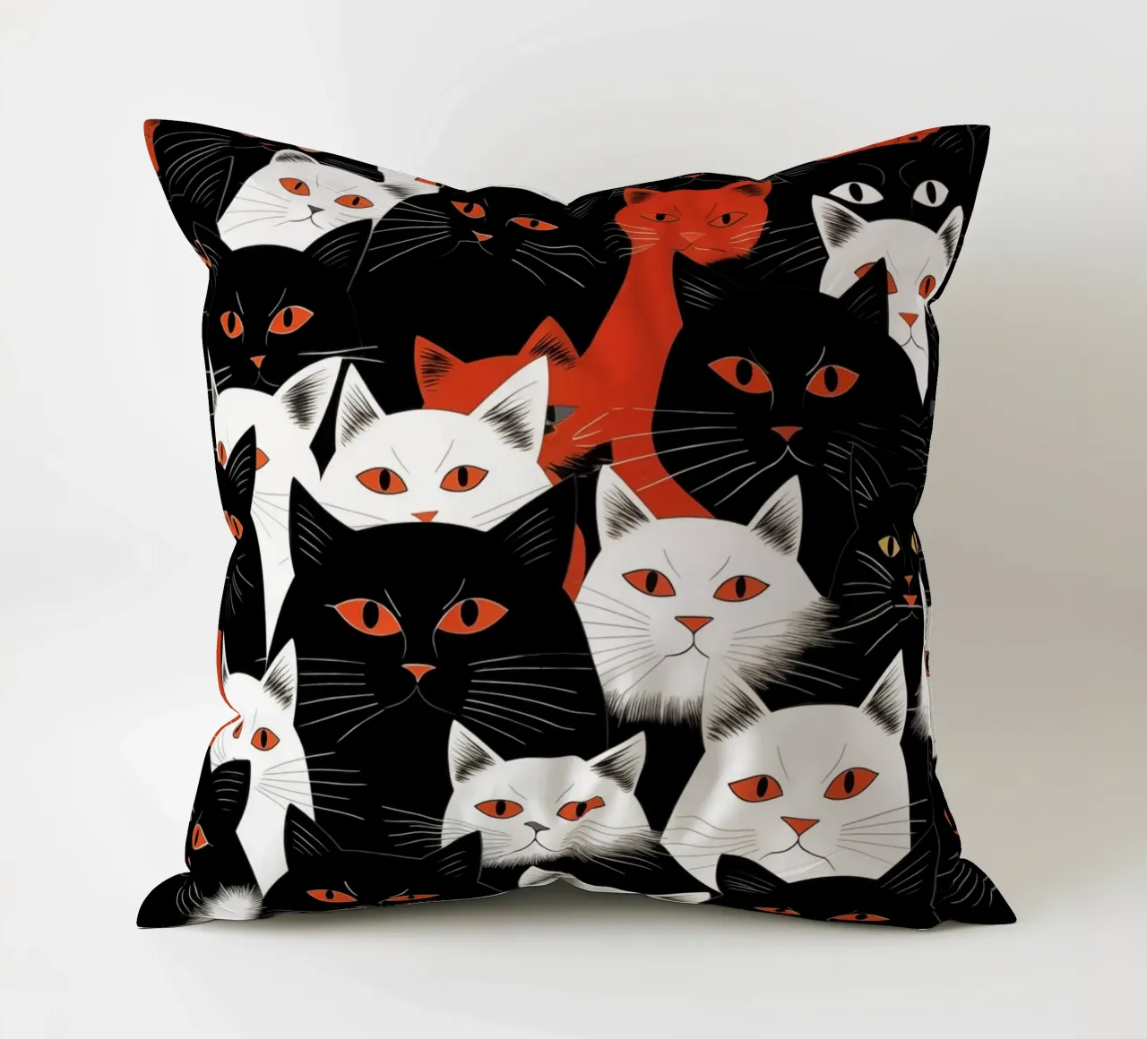 Cats decorative cushion by Justyna Jaszke JBJart