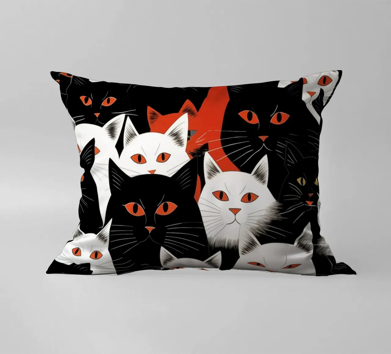 Cats decorative cushion by Justyna Jaszke JBJart