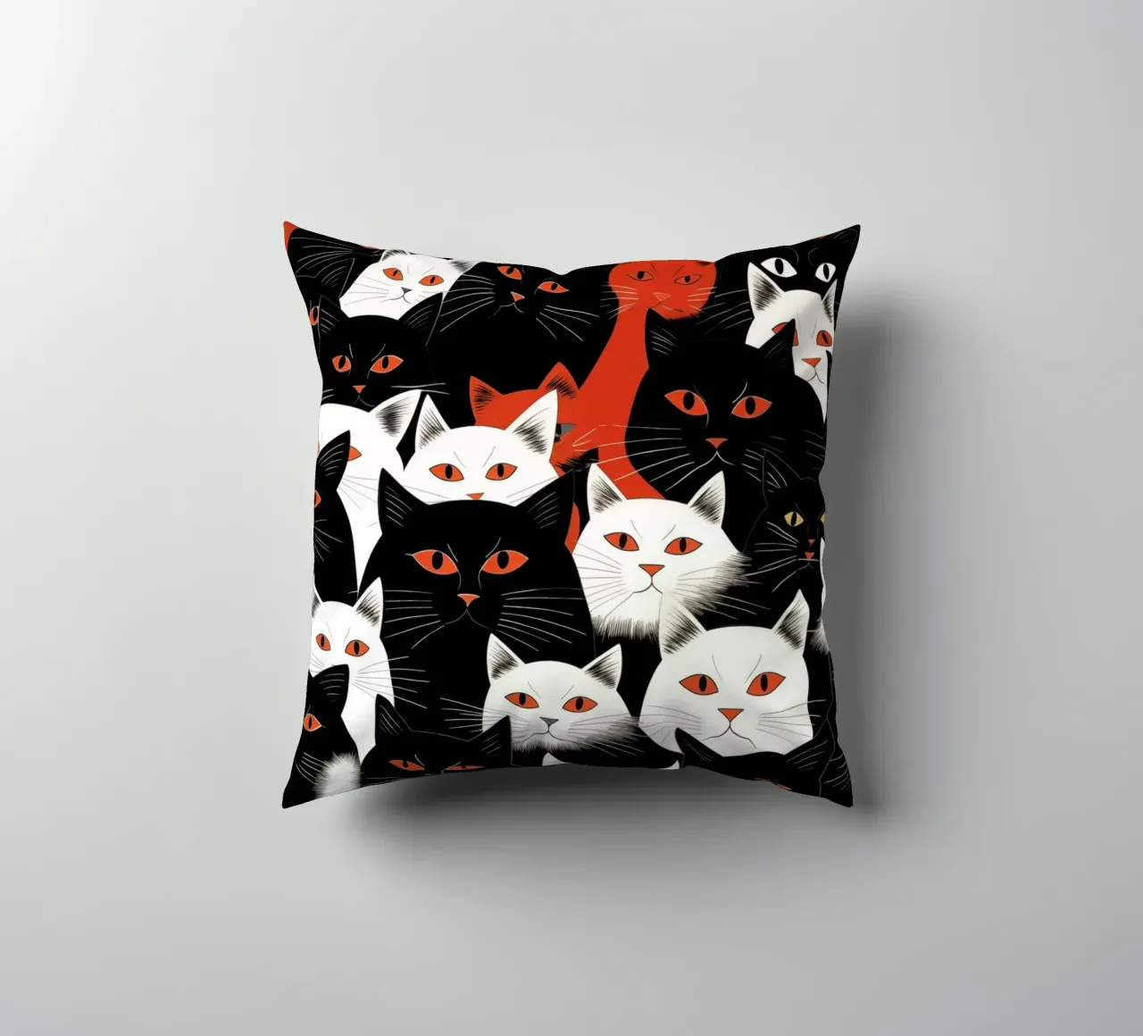 Cats decorative cushion by Justyna Jaszke JBJart