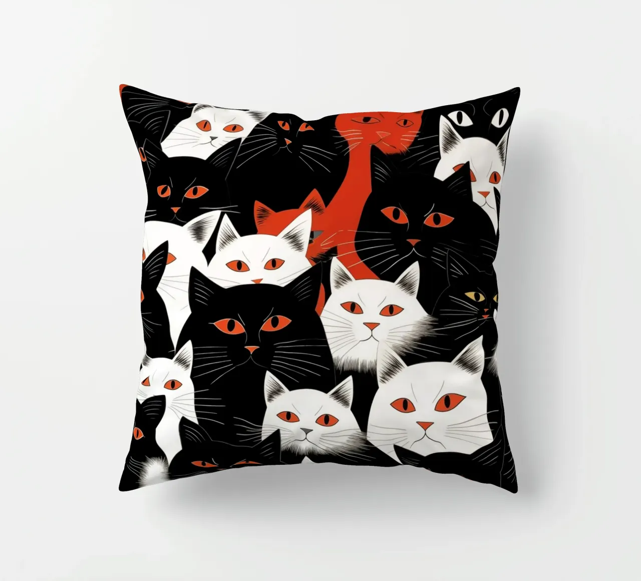 Cats decorative cushion by Justyna Jaszke JBJart